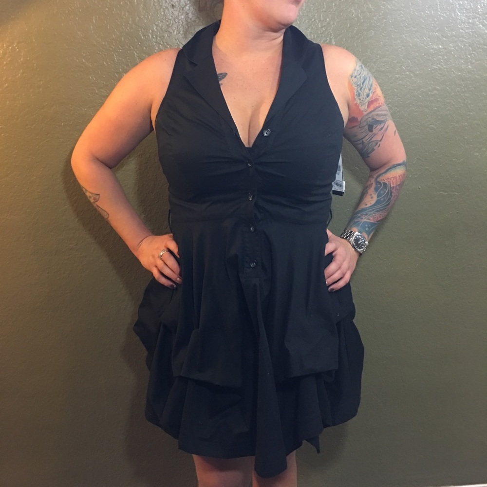 BCX Black High Low Puffed Dress